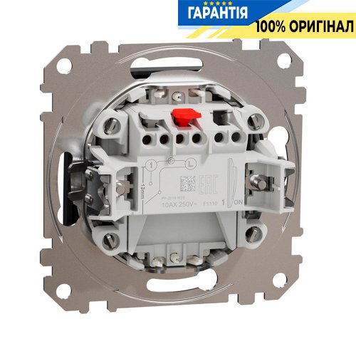 Вимикач із підсвічуванням 1-кл Schneider Electric «Sedna Design» SDD114101L, колір - чорний