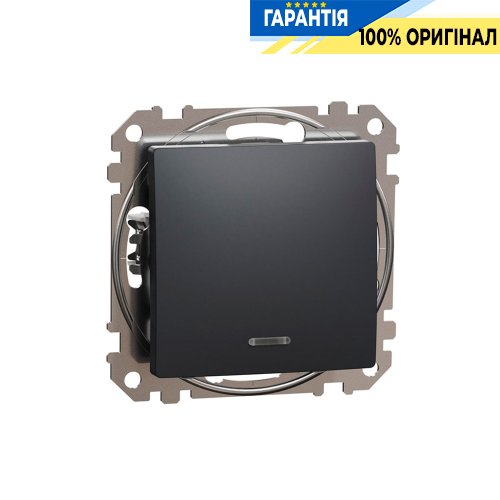 Перемикач з підсвічуванням 1-кл Schneider Electric Sedna Design SDD114106L, колір - чорний