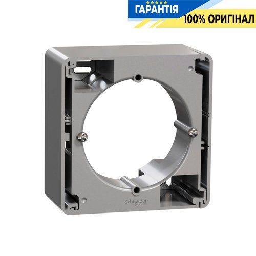 Коробка для поверхневого монтажу 1-пост Schneider Electric «Sedna Design» SDD113901, колір - алюміній