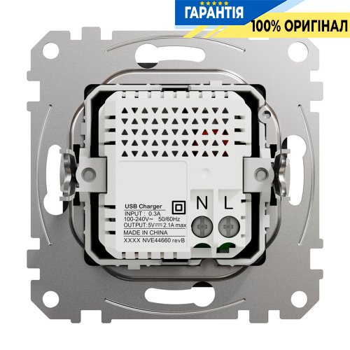 USB розетка тип A+A 2,1A Schneider Electric Sedna Design SDD114401, колір - чорний