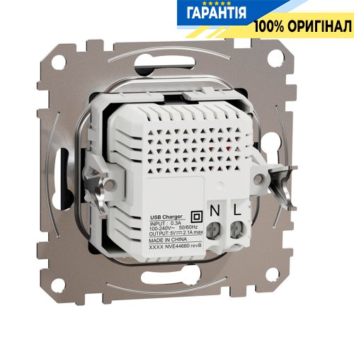 USB розетка тип A+A 2,1A Schneider Electric Sedna Design SDD114401, колір - чорний