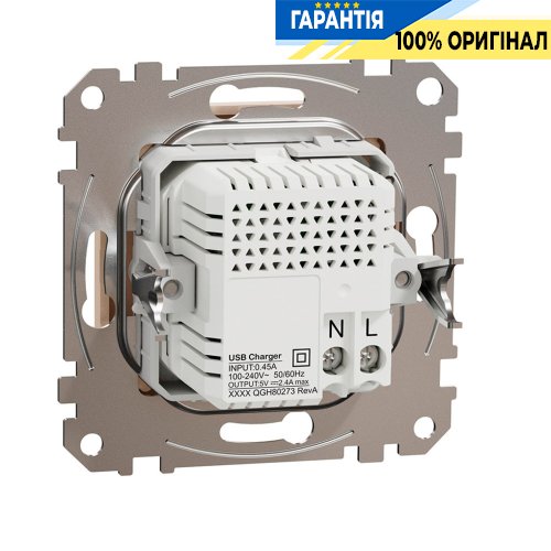 USB розетка тип A+C 2,4A Schneider Electric Sedna Design SDD112402, колір - бежевий