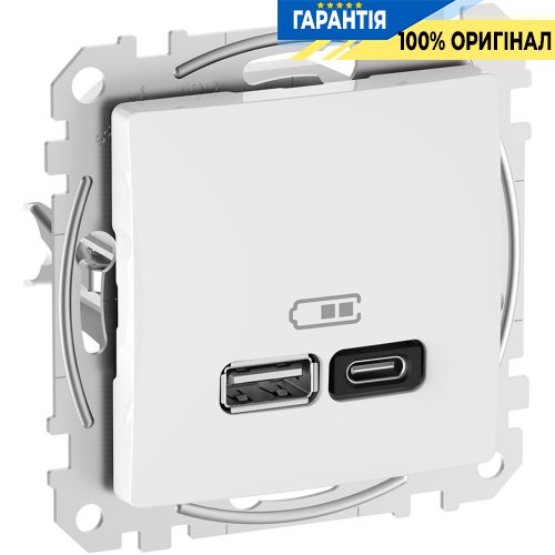 USB розетка тип A+C (45 Вт) Schneider Electric Sedna Design SDD111404, колір - білий
