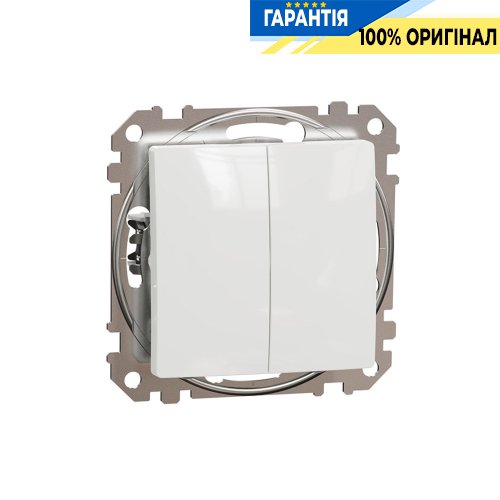 Кнопковий 2-кл вимикач 10A Schneider Electric Sedna Design SDD111118, колір - білий
