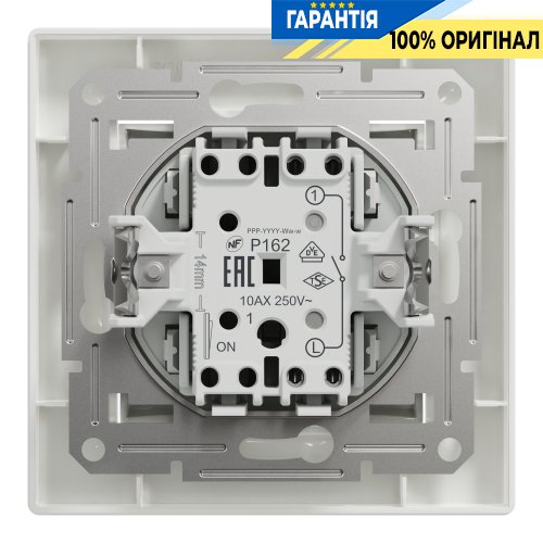 Вимикач самозатискний 1-клавішний Asfora, (білий) Schneider Electric EPH0100121