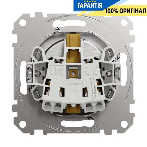 Розетка зі шторками Schneider Electric «Sedna Elements» SDD170022, колір - матовий алюміній