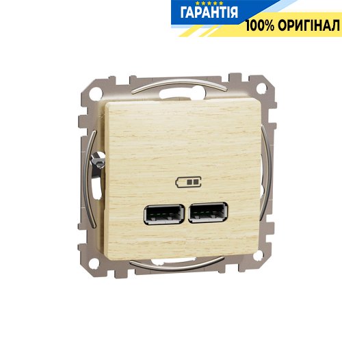 USB розетка тип A+A 2,1A "Sedna Elements" Schneider Electric SDD180401, колір - береза