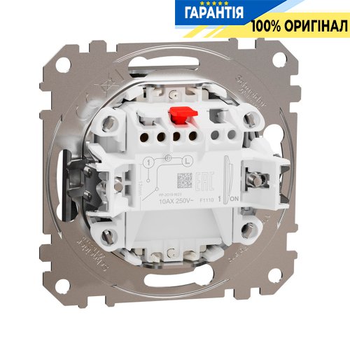 Выключатель с подсветкой 1-кл Schneider Electric «Sedna Elements» SDD170101L, цвет - матовый алюминий