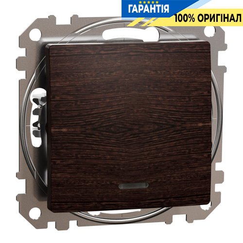 Перемикач з підсвічуванням 1-кл Schneider Electric Sedna Elements SDD181106L, колір - венге