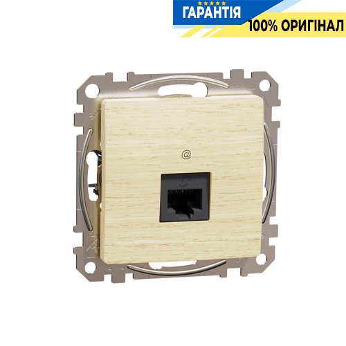 Компьютерная розетка RJ45 кат. 5е UTP Schneider Electric «Sedna Elements» SDD180451, цвет - береза