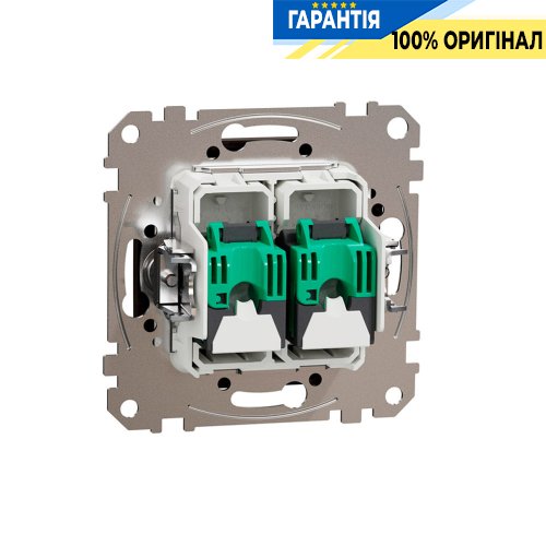 Комп'ютерна розетка 2-а. RJ45 кат. 5е UTP Schneider Electric "Sedna Elements" SDD181452, колір - венге