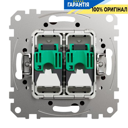 Комп'ютерна розетка 2-а. RJ45 кат. 5е UTP Schneider Electric "Sedna Elements" SDD181452, колір - венге