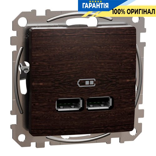 USB розетка тип A+A 2,1A «Sedna Elements» Schneider Electric SDD181401, цвет - венге